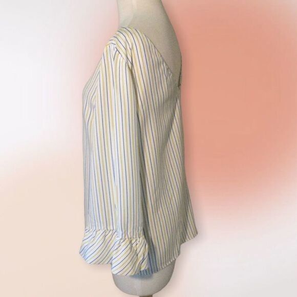 Massimo Dutti‎ Ruffled Sleeve Striped Top Size 4 - Picture 5 of 13